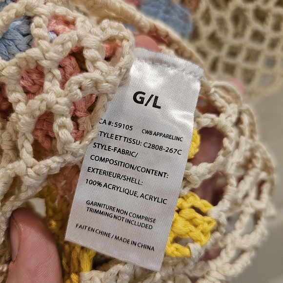 CHARLIE B Floral Crochet Mesh Blouse - Cream, Pink, Blue, Yellow - Picture 5 of 5